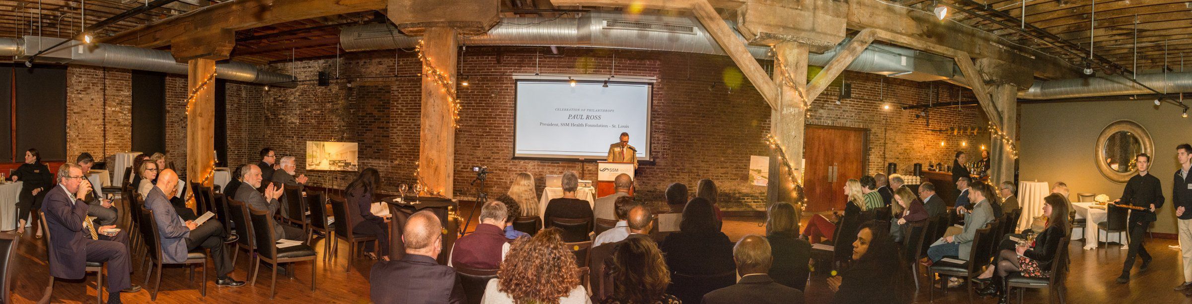 Panorama of the event space during the presentation by Paul Ross